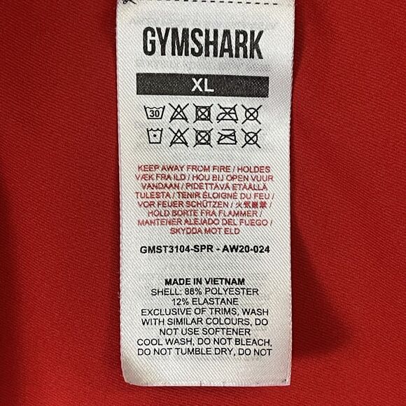 Gymshark Shirt Mens Extra Large Red Performance Short Sleeve T-Shirt Tee Adult - Picture 7 of 11